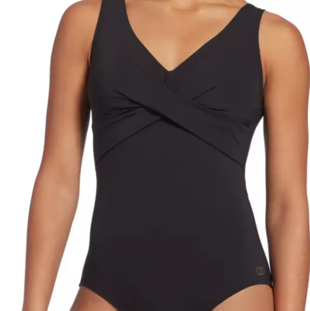 CALIA one piece twist front bathing suit sz 4